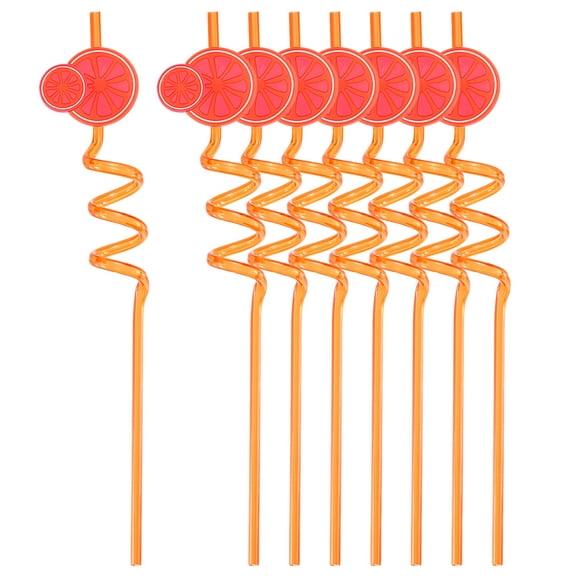 16pcs Silly Straws, Crazy Straws for Gift Christmas Birthday Wedding Party Supplies Decoration, Orange