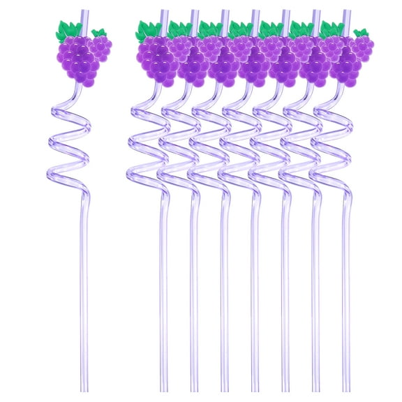 16pcs Silly Straws, Crazy Straws for Gift Christmas Birthday Wedding Party Supplies Decoration, Purple