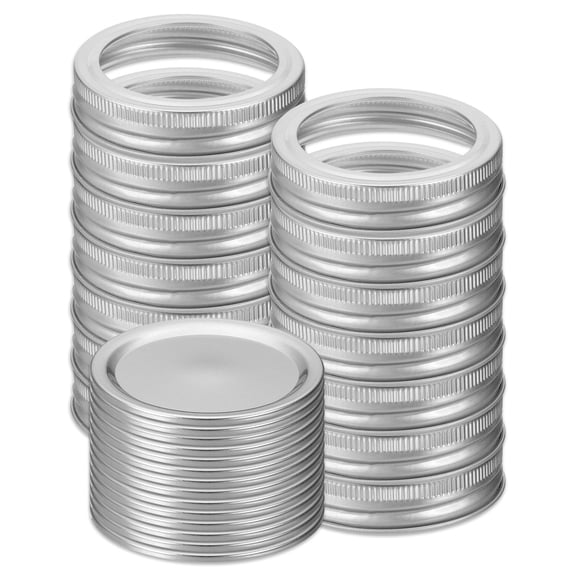 16pcs Split-Type Mason Jar Lids 2.76" Tinplate Canning Lids, Silver