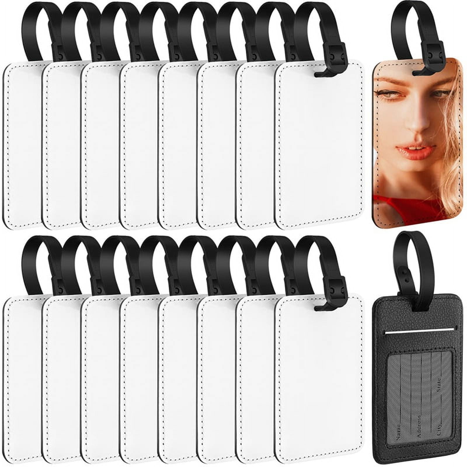 16pcs Sublimation Luggage Tags PU Leather Name Tag
