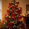 thumbnail image 1 of 16pcs Velvet Christmas Bow with Metallic Ribbon – Hanging Bow for Tree, Wreath, Gift Wrapping and Xmas Decoration, 5.1 x 10.2 Inch, 1 of 6