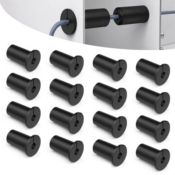 16pcs Wall Grommets for Starlink Cable, EEEkit 3/4'' Rubber Split Cable Hole Bushings, Black