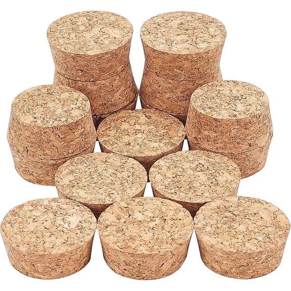 16pcs Wooden Tapered Cork Plugs BurlyWood Soft Wood Corks for Wine Beer Bottle Crafts 1.7inch in Diameter for making