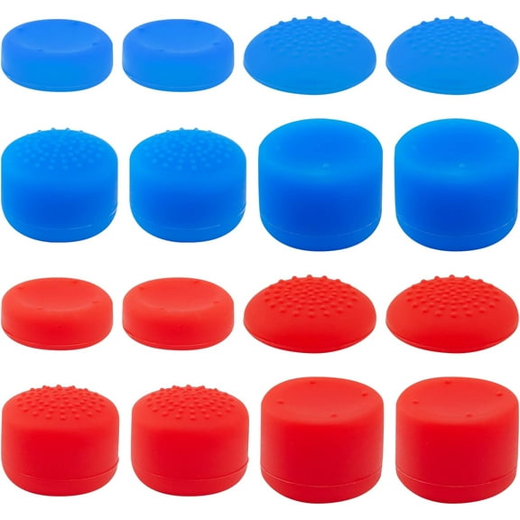 16pcs Xbox Controller Stick Grips - Antislip Thumb Grips Covers Silicone Replacement Gamepad Button Keycap Set for Xbox One - Red Blue DIY