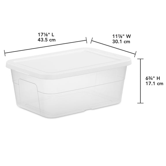 16qt Clear Storage Box with Lid White - Brightroom
