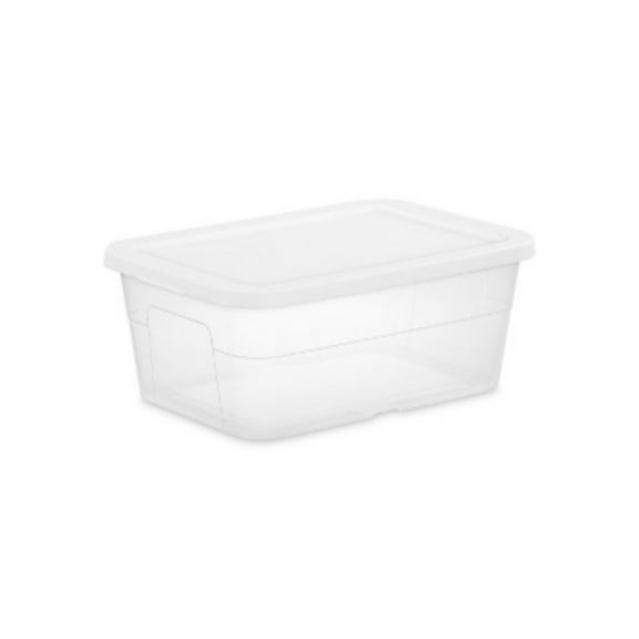 16qt Clear Storage Box with Lid White