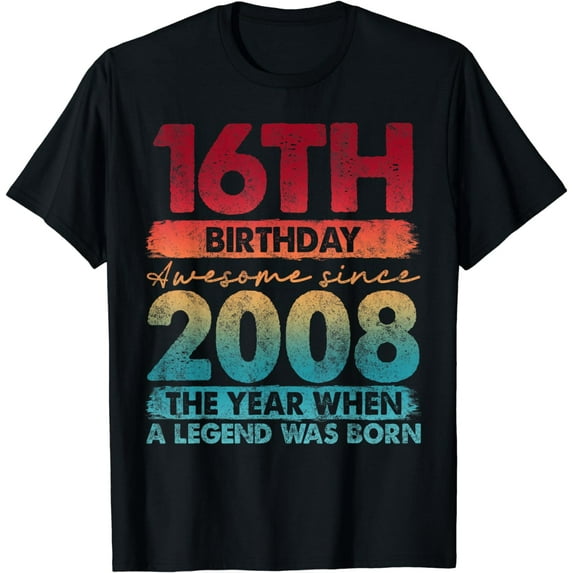 16th Birthday 16 Year Old Gifts Vintage 2008 Limited Edition T-Shirt