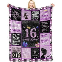 16th Birthday Blankets for Girls, 16th Girl Birthday Blanket 60"x80" Birthday Decoration, Sweet 16th Girls Birthday Blanket Throw Blanket for Couch Bed, Soft Blanket Birthday Blankets for Girl
