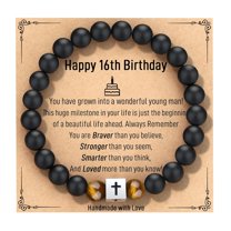 16th Birthday Decorations for Boys, 16 Year Old Boy Gifts, Cross Bracelet Cool Gifts for 16 Year Old Boy Birthday Gift Ideas Teenage Teen Boy Gifts 16-18 Son Grandson Him Men Male Guys Stuff