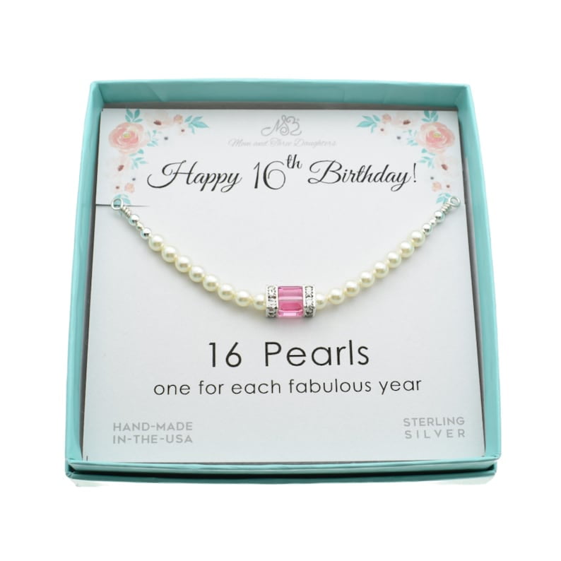 Gift for Girl Turning 16 Years Old, Sweet 16 Charm Bracelet Gift