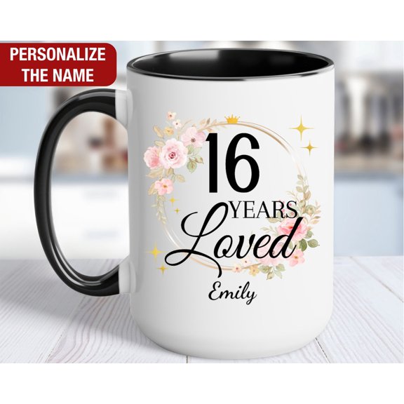 16th Birthday Gift for Her Personalized 16 Years Loved Mug Gift for 16 Year Old Birthday 1