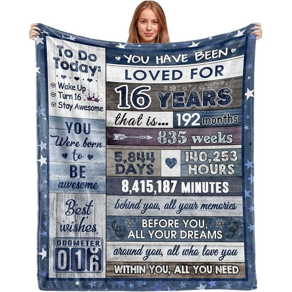 16th Birthday Gifts for Boys Girls Sweet 16 Gifts for Girls Boys Gifts for 16 Year Old Boy 16 Year Old Boy Birthday Gift Ideas 16th Birthday Decorations for Boys 16 Birthday Blanket