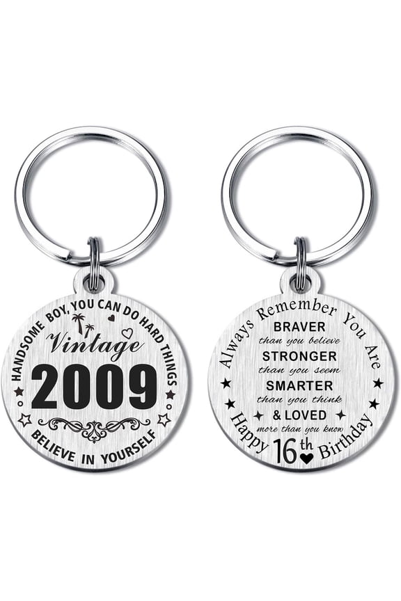 16th Birthday Gifts for - 2009 Keychain for 16 Years Old Birthday for Women Men, Happy 16th Bday Present