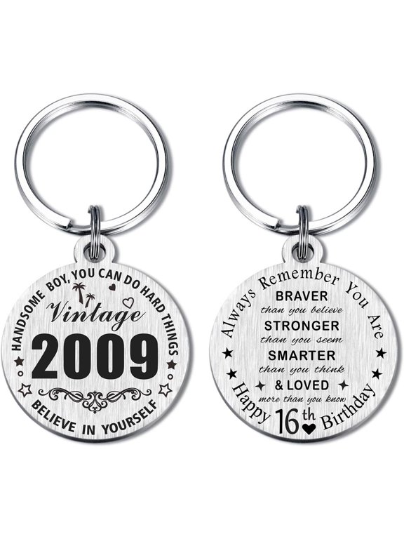 16th Birthday Gifts for - 2009 Keychain for 16 Years Old Birthday for Women Men, Happy 16th Bday Present