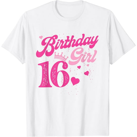 16th Birthday Girl Crown 16 Years Old Bday T-Shirt100% cotton