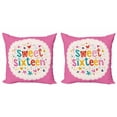 thumbnail image 1 of Ambesonne Retro Throw Pillow Cover 2 Pack, Joy Anniversary, 20", Multicolor, 1 of 5