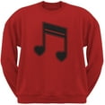 thumbnail image 1 of 16th Note Hearts Red Adult Crewneck Sweatshirt, 1 of 1