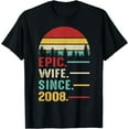 thumbnail image 1 of 16th Wedding Anniversary for Her Epic Wife Since 2008 T-Shirt, 1 of 3