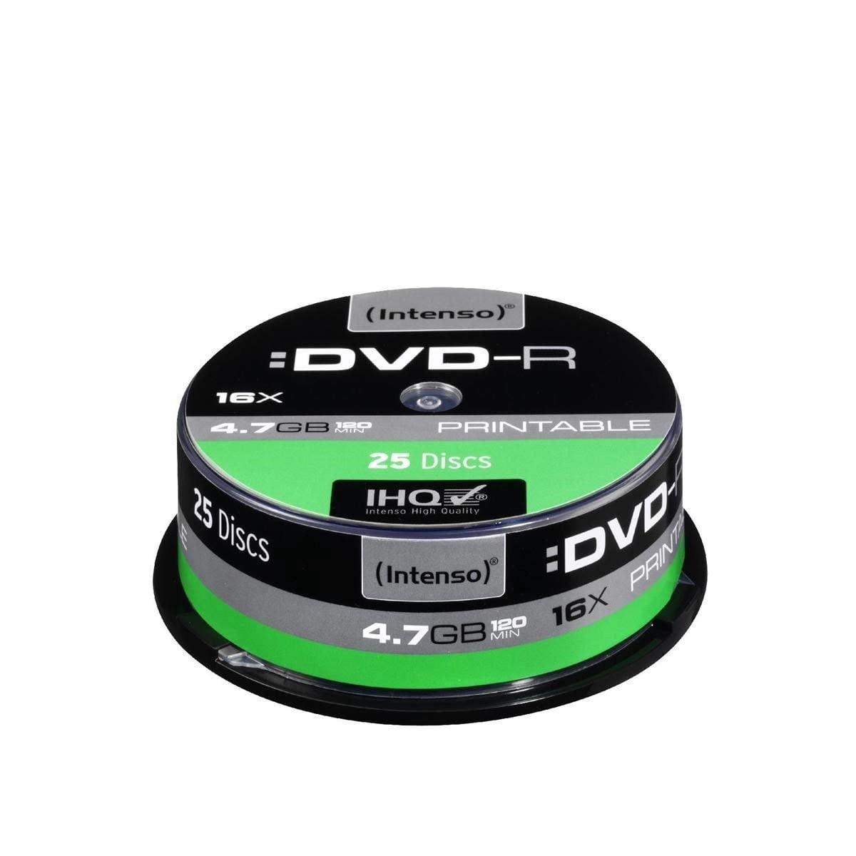 Intenso 4801154 DVD-R 16x Printable 25 Pack Cakebox 25er Spindel DVD-R printable (DVD)