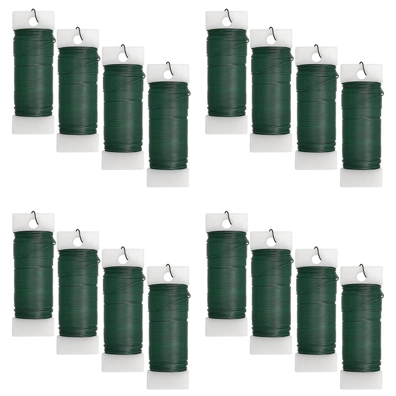 16x Floral Wire Flexible Paddle Wire Florist Green Wire for Crafts,Wreaths, Tree,Garland and Floral Flower Arrangement