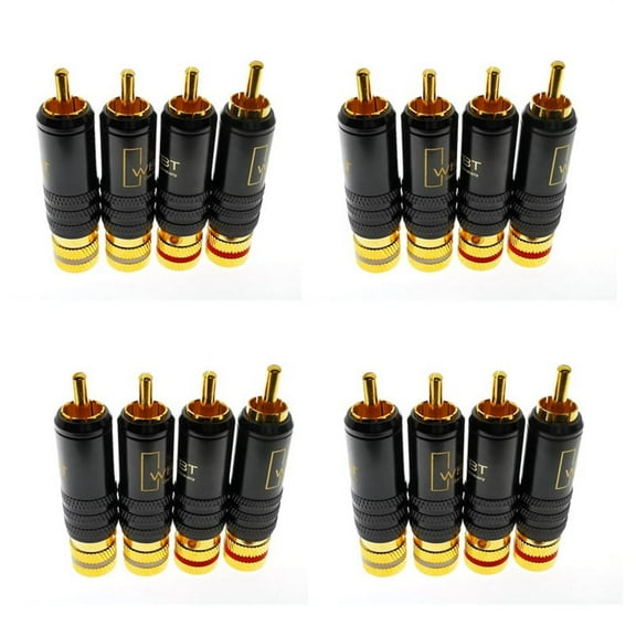 16x WBT-0144 Gold Plated RCA Plug RCA Plug-in Type AV Audio and Video Plug Video Plug Connector