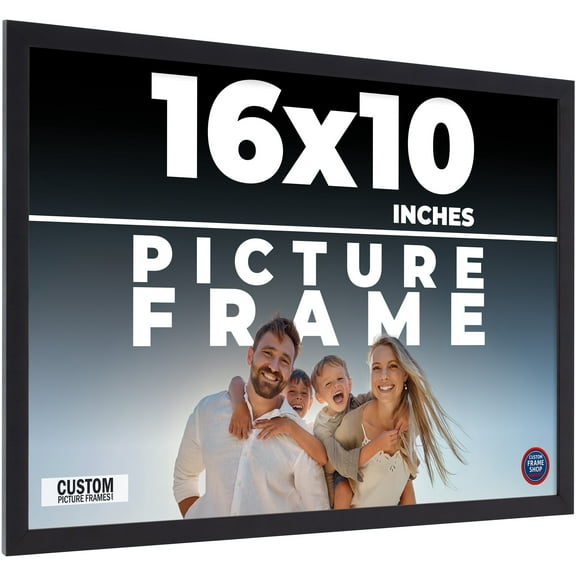 16x10 Frame Black Real Wood Picture Frame Width 0.75 inches | Interior Frame Depth 0.5 inches |
