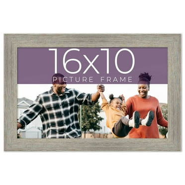 16x10 Frame Grey Real Wood Picture Frame Width 1.5 Inches | Interior Frame Depth 0.5 Inches | Barn