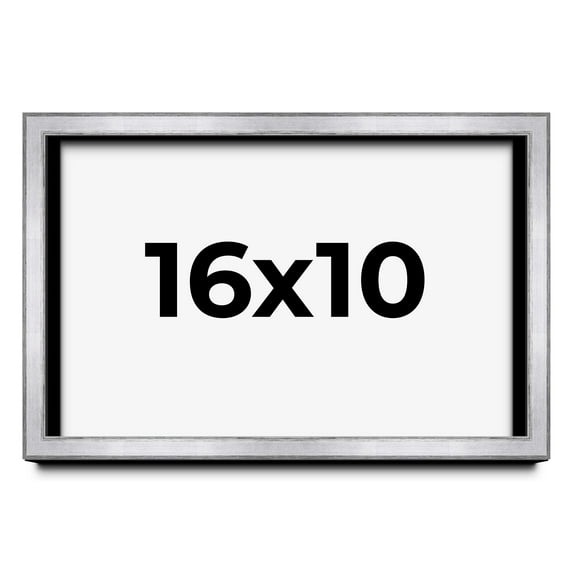 16x10 Shadow Box Frame Silver | 1.375 Inches Deep Real Wood Contemporary Shadowbox Display Frame |