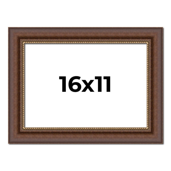 16x11 Copper and Brown Real Wood Picture Frame Width 2 inches | Interior Frame Depth 0.5 inches |