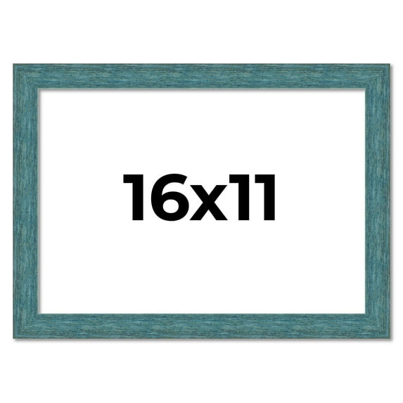 16x11 Frame Blue Rustic Barnwood Solid Wood Picture Frame Width 1.25 Inches | Interior Depth 0.5