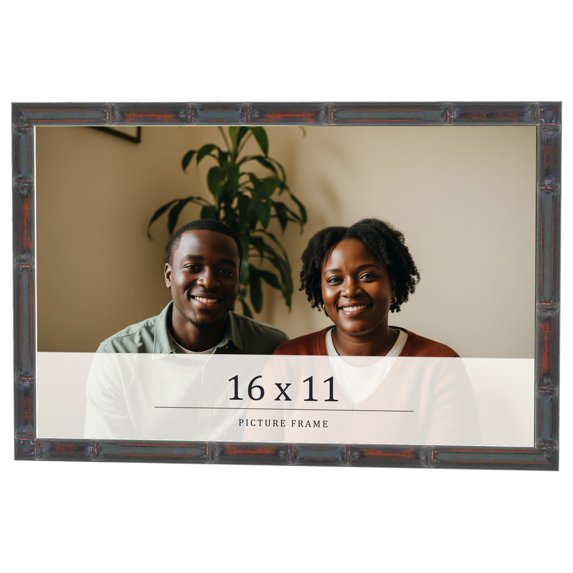 16x11 Frame Brown Bamboo with Dark Coffee/Walnut Finish | Solid Wood Picture Frame Width 0.75
