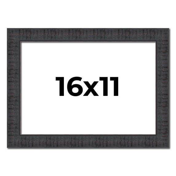 16x11 Frame Brown Rustic Solid Wood Picture Frame 1.5 Inches Wide | Interior Frame Depth 0.5 Inches