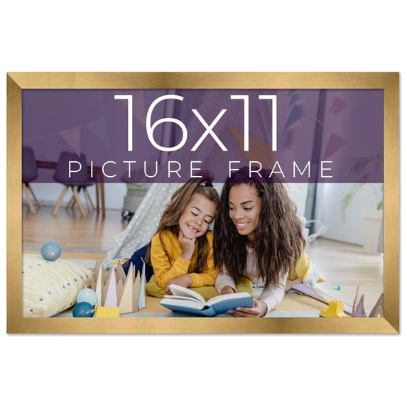 16x11 Frame Gold Bronze Solid Wood Picture Frame Width 0.75 Inches | Interior Frame Depth 0.5
