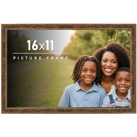 16x11 Frame Gold Picture Frame - Complete Modern Photo Frame Includes UV Acrylic Shatter Guard