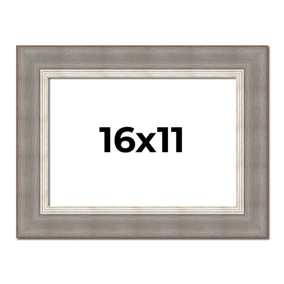 16x11 Frame Grey Real Wood Picture Frame Width 2.75 Inches | Interior Frame Depth 0.5 Inches |