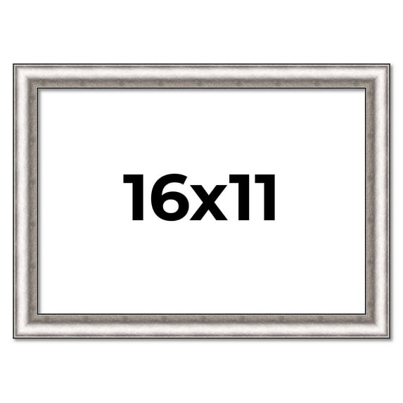 16x11 Frame Silver Real Wood Picture Frame Width 1.25 Inches | Interior Frame Depth 0.5 Inches |
