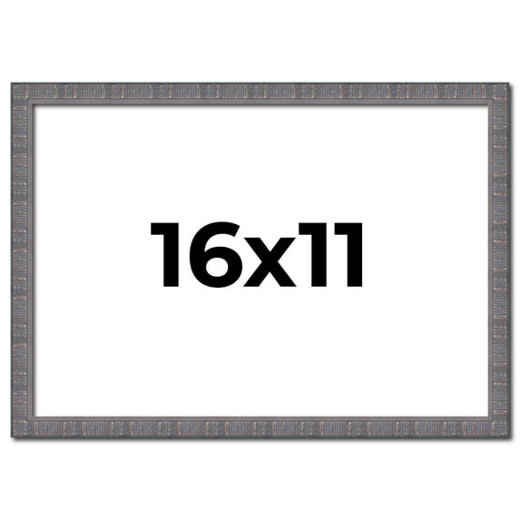 16x11 Frame Slate Blue Distressed Rustic Solid Wood Picture Frame | 0.75 Inch Moulding Width |