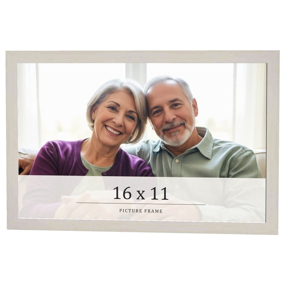 16x11 Frame White Wheat Solid Wood Picture Frame | Moulding Width 0.75 Inches | Interior Depth 0.5