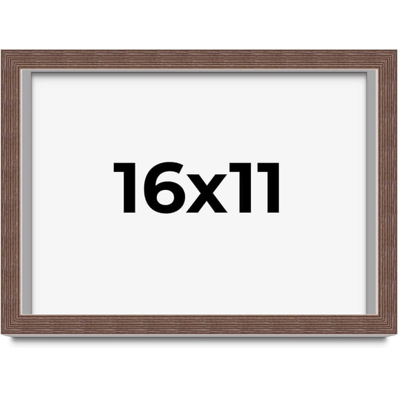 16x11 Shadow Box Brown Distressed Barnwood Frame | 1.125 Inch Rabbet Depth | 0.875 Inch Moulding Width | Includes Shatter Resistant Acrylic Plexiglass, Backing and Hanging Hardware