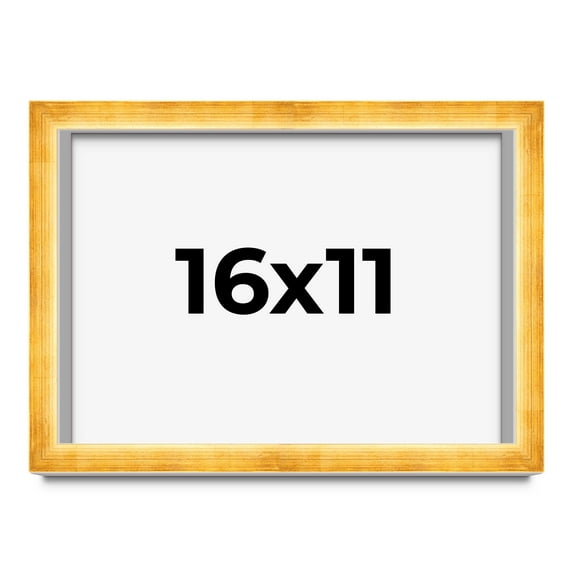 16x11 Shadow Box Frame Gold | 1.625 Inches Deep Real Wood Traditional Shadowbox Display Frame | UV