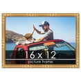 thumbnail image 1 of 16x12 Gold Thin Bamboo Picture Frame - UV Acrylic, Foam Board Backing, Hanging Hardware, 1 of 9
