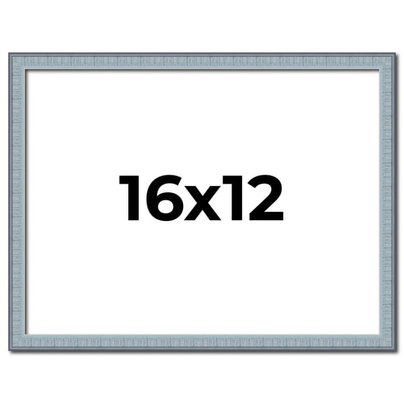 16x12 Frame Blue Scuffed Farm Board Solid Wood Picture Frame Width 0.75 Inches | Interior Depth 0.5