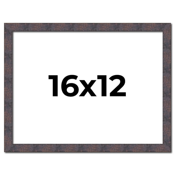16x12 Frame Brown Rustic Lacquered Walnut Solid Wood Picture Frame Width | 0.875 Inch Moulding