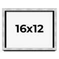 thumbnail image 1 of 16x12 Frame Brushed Silver Solid Wood Picture Frame | 0.75 Inch Moulding Width | Rabbet Depth 0.75, 1 of 5
