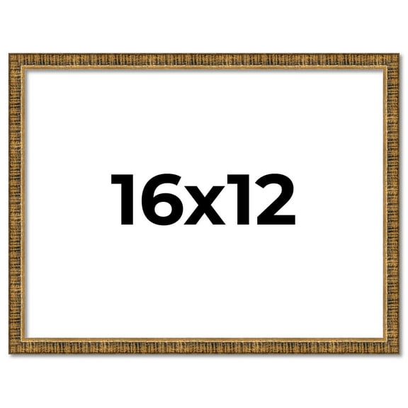 16x12 Frame Gold Picture Frame - Complete Modern Photo Frame Includes UV Acrylic Shatter Guard