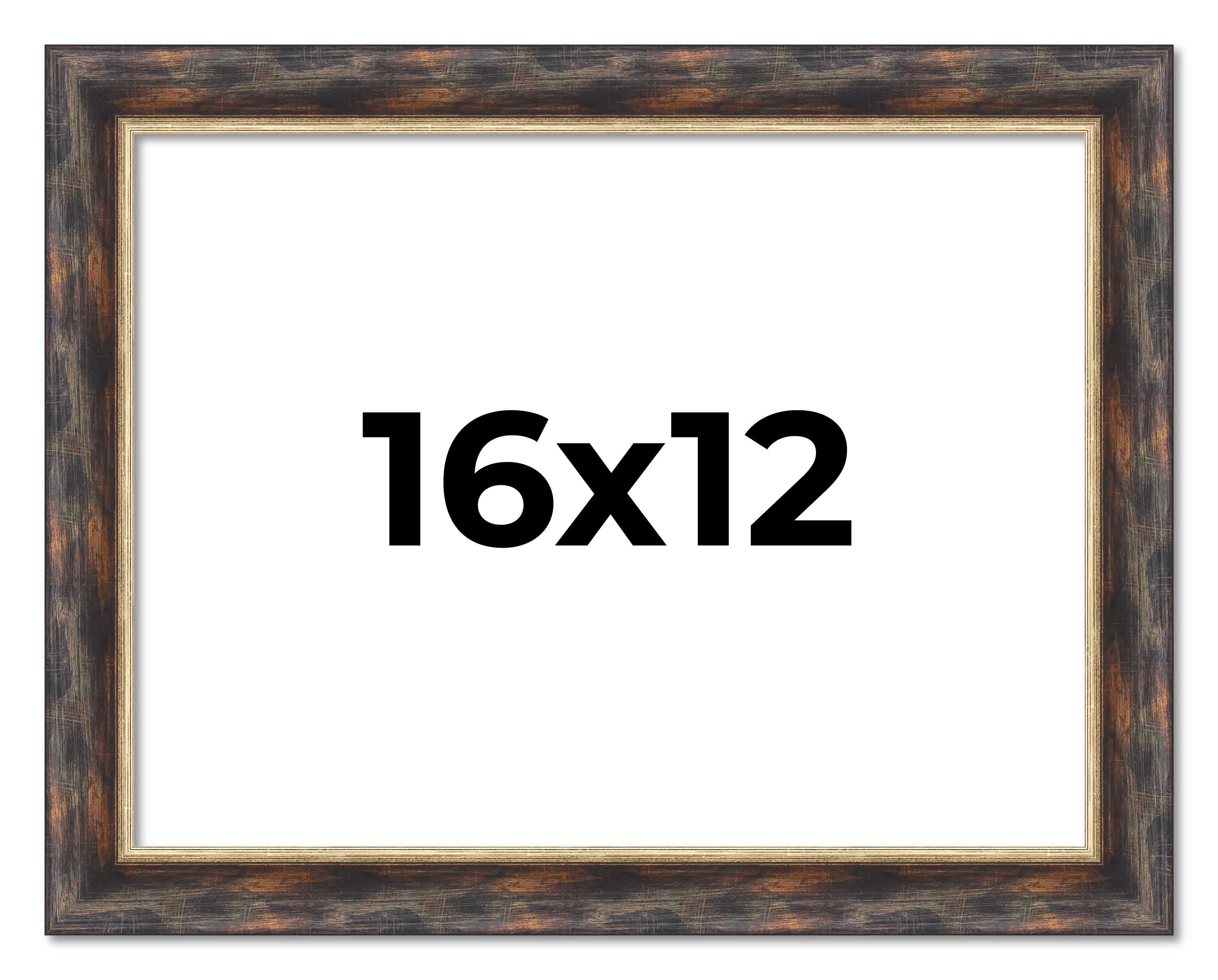 16x12 Frame Gold Real Wood Picture Frame Width inches