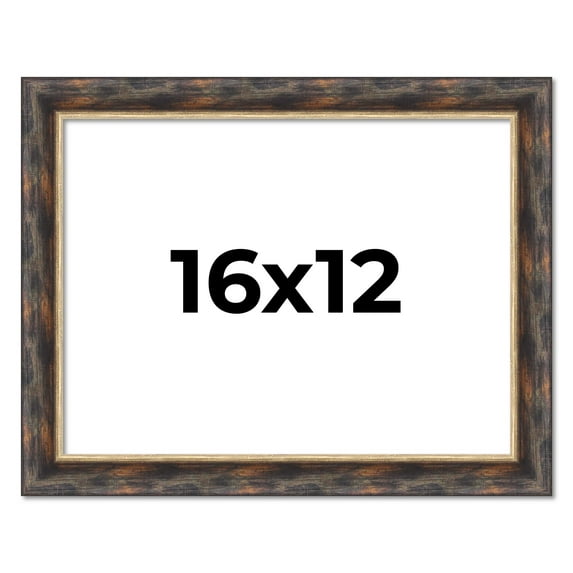 16x12 Frame Gold Real Wood Picture Frame Width 1.5 inches | Interior Frame Depth 0.5 inches |