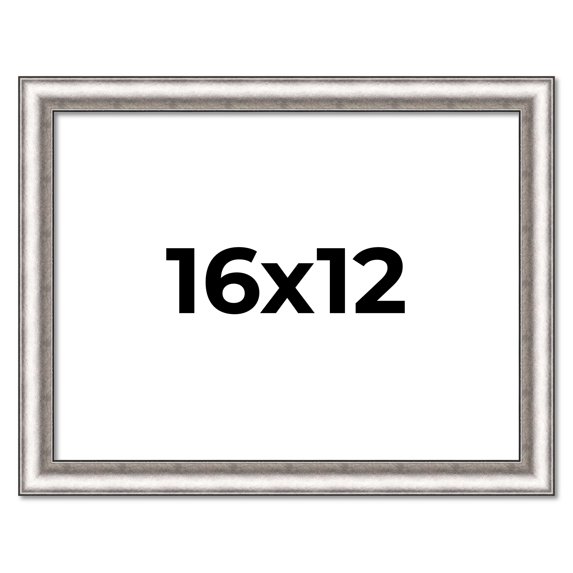 16x12 Frame Silver Real Wood Picture Frame Width 1.25 Inches | Interior Frame Depth 0.5 Inches |