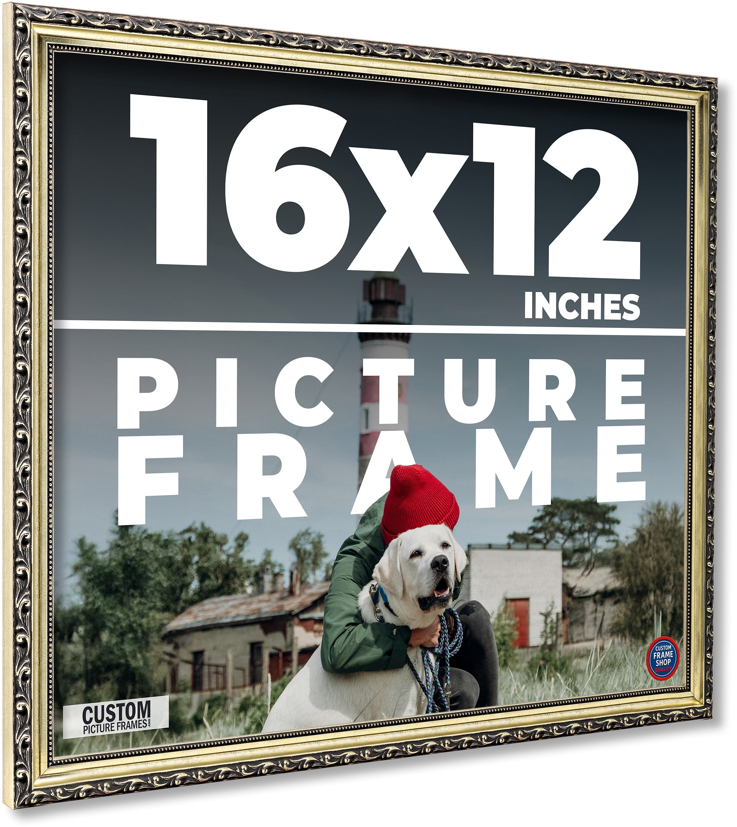 16x12 Frame Silver Solid Wood Picture Frame Width 1.125 Inches ...