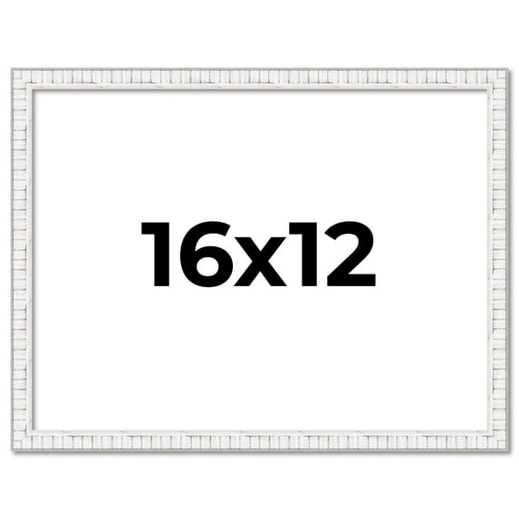 16x12 Frame White Real Wood Picture Frame Width 0.75 inches | Interior Frame Depth 0.5 inches |